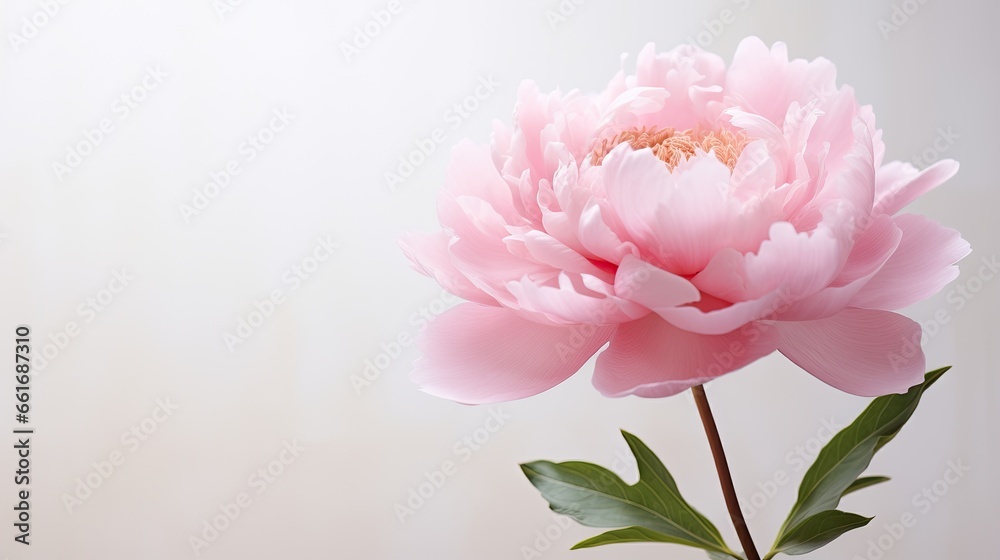 Portrait beautiful pink peony flower Ai Generative