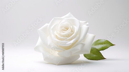 Portrait beautiful white rose flower Ai Generative