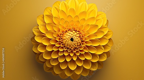 Portrait beautiful yellow chrysanthemum flower Ai Generative