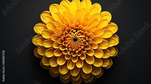 Portrait beautiful yellow chrysanthemum flower Ai Generative