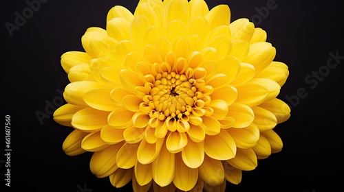 Portrait beautiful yellow chrysanthemum flower Ai Generative