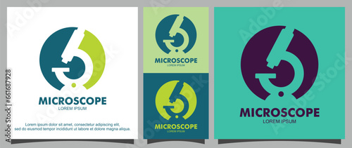 Laboratory equipment Microscope logo template
