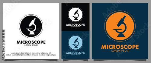 Laboratory equipment Microscope logo template
