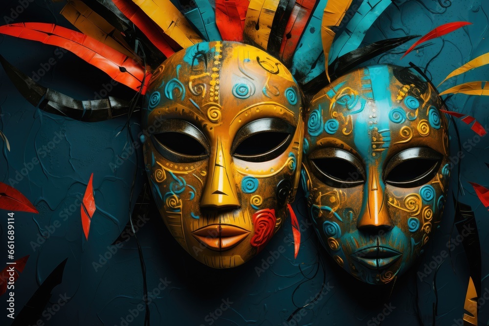 Abstract background using mysterious masks Abstract background using mysterious masks