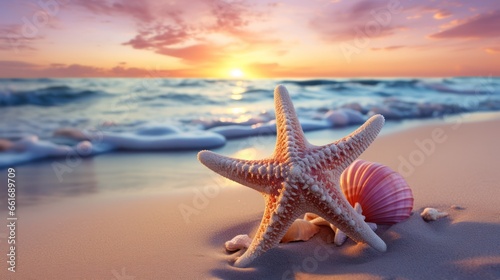 Starfish basking in the golden embrace of dawn's light © Malika