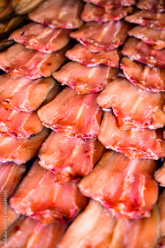 Salted snakehead fish is a product made from fish processed with sauce and salt. Then dried to preserve food. Salted snakehead fish is a product made from fish processed with sauce and salt. Then dried to preserve food.