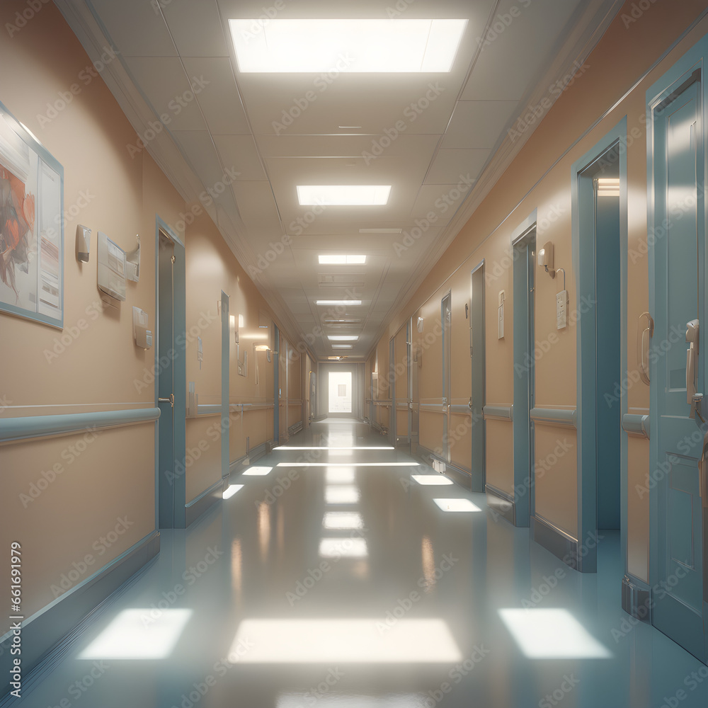 corridor in the hospital, Generative AI corridor in the hospital, Generative AI