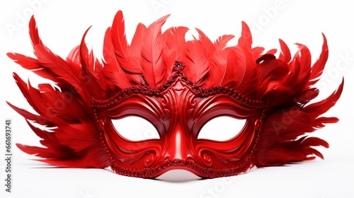 red mask isolated on white generated by AI