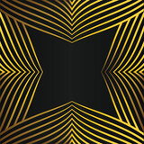 abstract gold line frame decoration on black background design 