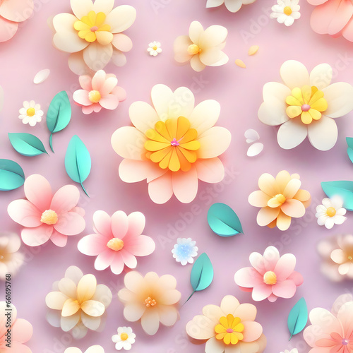 seamless pattern. Cute pattern in 3D small flower. bright fun candy pastel flower color. Ditsy floral background. The elegant the template for prints.