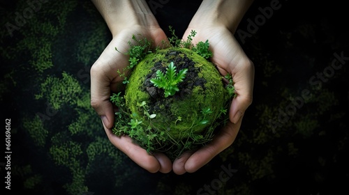 Hand holding young tree for planting. Environment concept eco earth day.