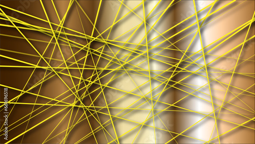 Yellow random diagonal line isolated on gradient background. Vector seamless pattern. Striped abstract background. 