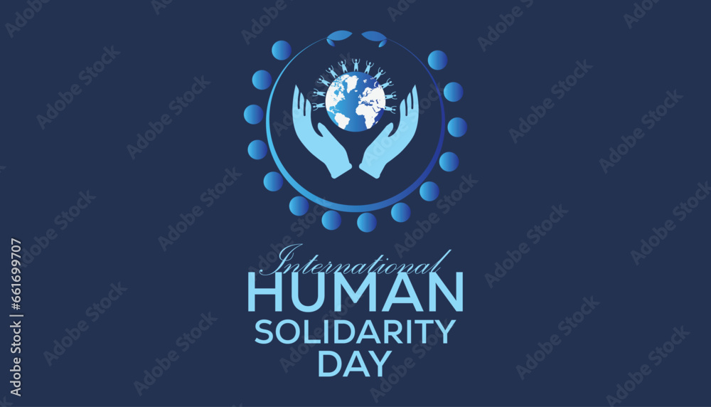 Vector illustration on the theme of international human solidarity day observed each year during December. observed each year during December banner, Holiday, poster, card and background design.