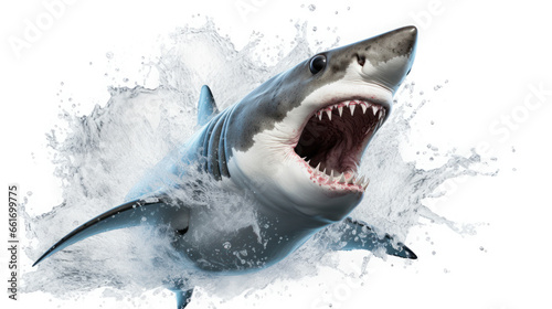 shark action on the white background