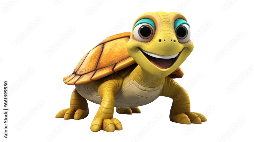 Fototapeta premium 3D render of turtle on the transparent background