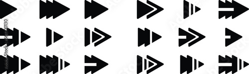 Triangle Shape Arrow Set Collection. Arrow Set Vector