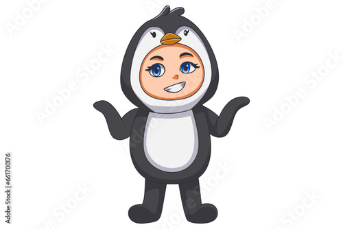 Cute Kids wearing Animal Costume Character Design Illustration