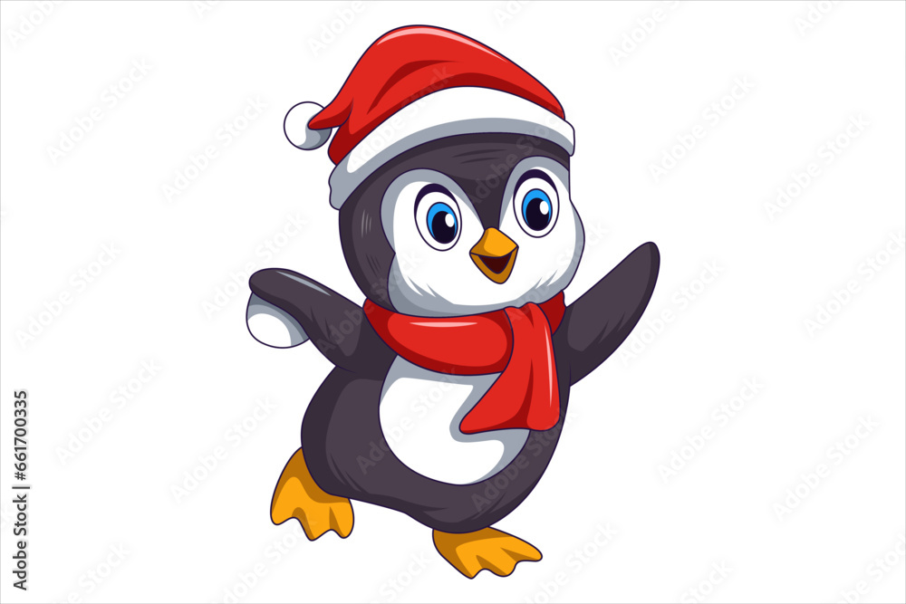 Cute Christmas Penguin Character Design Illustration Cute Christmas Penguin Character Design Illustration