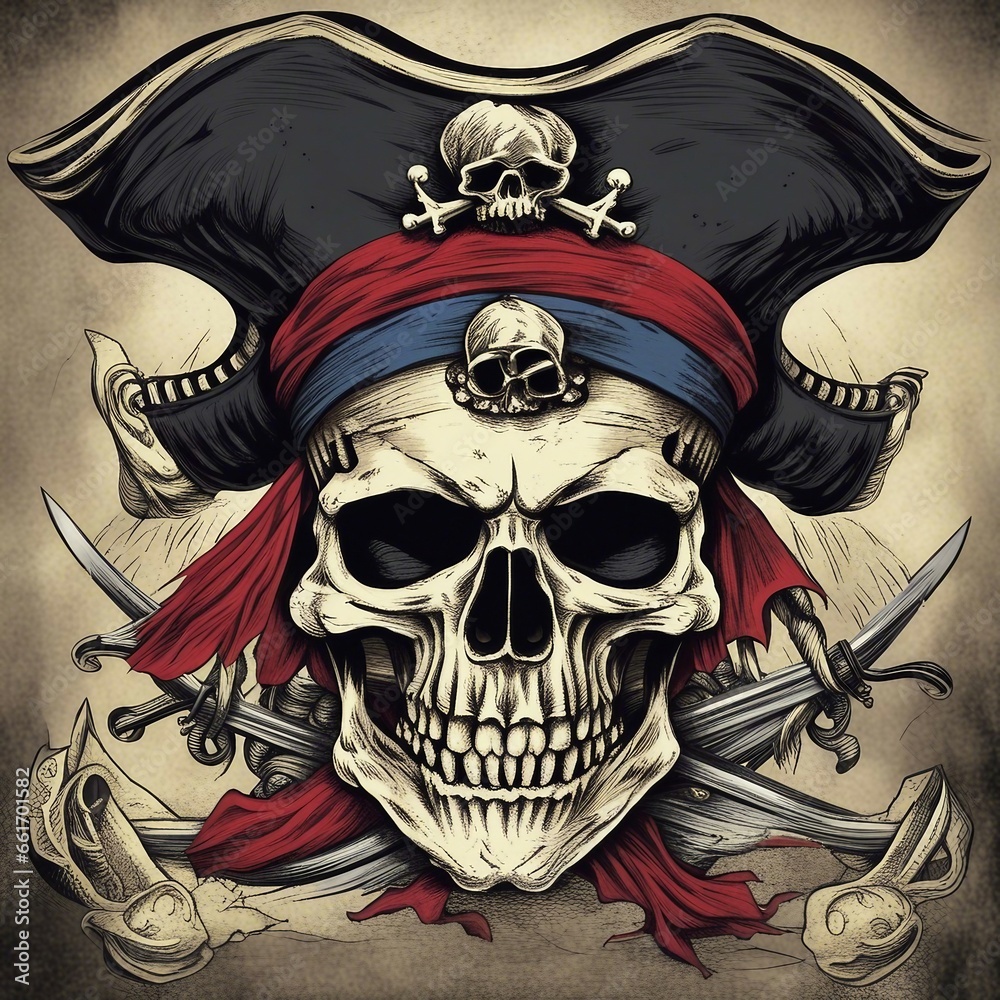 Fototapeta premium pirate skull illustration