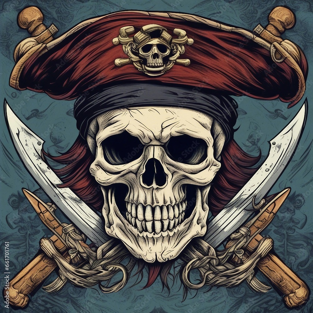 Fototapeta premium pirate skull illustration