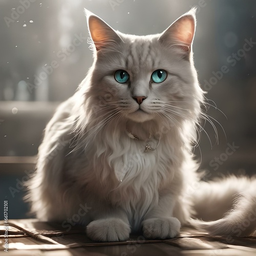 cute cat with blue eyes © Bagus