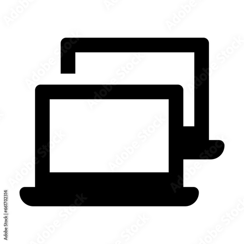 Laptop Glyph Icon Vector © priyo