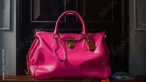 Stylish Fashion Statement: Exuding Elegance with Pink Luxury Handbag, generative AI