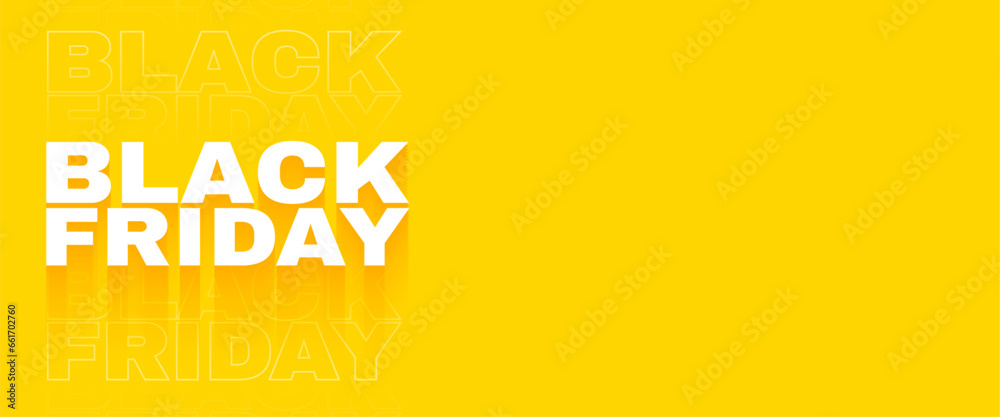 modern style black friday yellow banner for trendy fashion sale