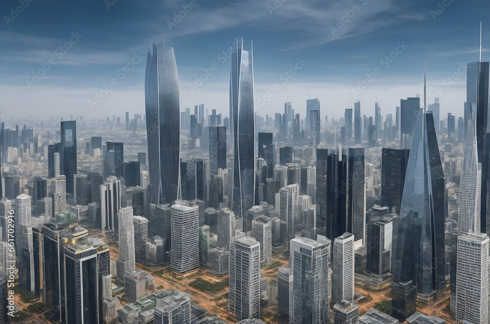 A futuristic cityscape 