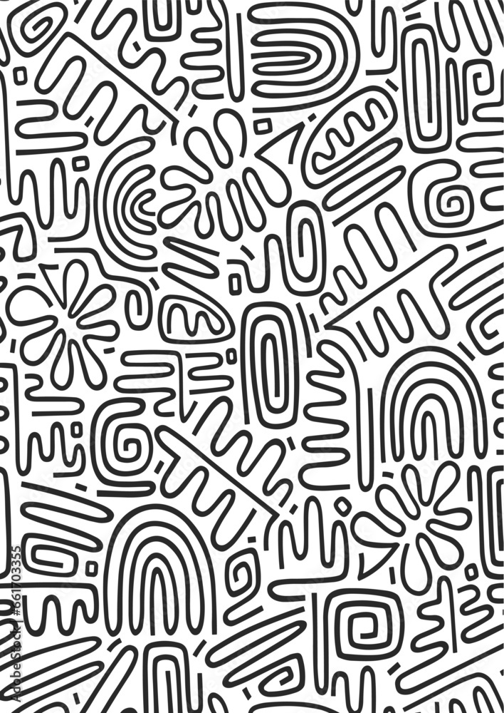 seamless pattern with Nazca Lines  and geoglyphs- ancient motifs and symbols
