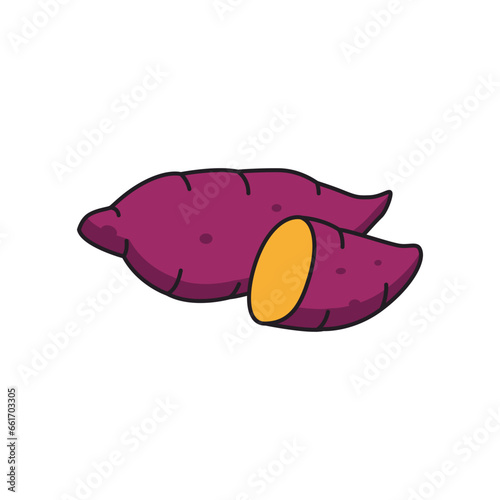 Sweet potato icon. Cartoon illustration of sweet potato vector icon for web