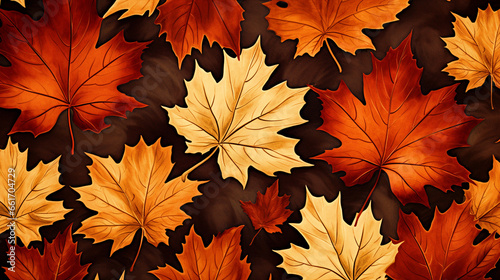 Colorful fall leaves wallpaper - ai generative