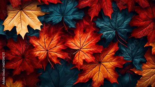 Colorful fall leaves wallpaper - ai generative