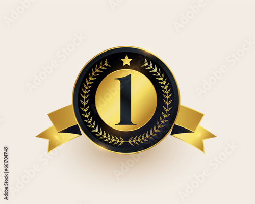 eye catching golden number 1 emblem the path to victory