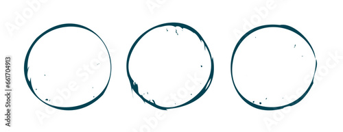 pack of three empty enso round frame in grungy style