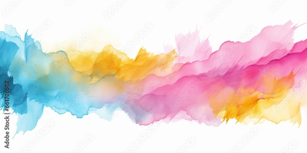 Generative AI : Paint abstract splash of watercolor for the text message background. Colorful splashing in the paper. It is wet texture from brushes