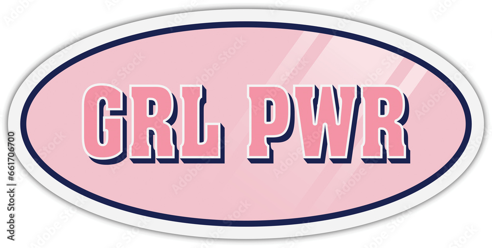 Digital png illustration of pink tag with grl pwr text on transparent ...