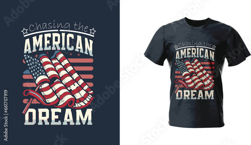 Vector Labor Day T-Shirt: 'Chasing the American Dream' Typography Design