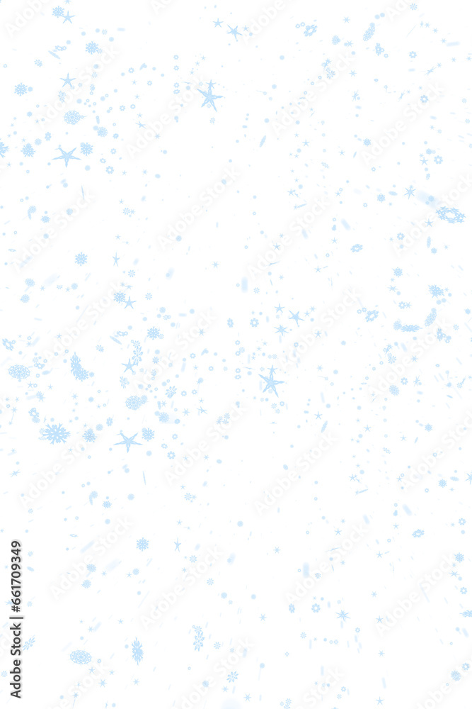 Digital png illustration of blue stars and snowflakes repeated on transparent background