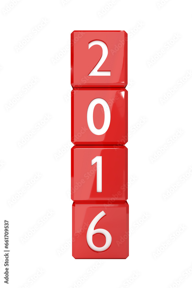 Digital png illustration of red cubes with 2016 number on transparent background Digital png illustration of red cubes with 2016 number on transparent background