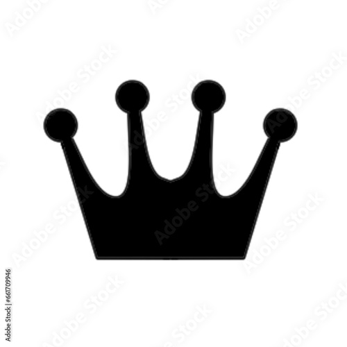 Obraz na plátne black crown isolated on white crown icon queen king vector illustration