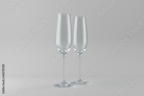 Digital png illustration of two glasses for champagne on transparent background
