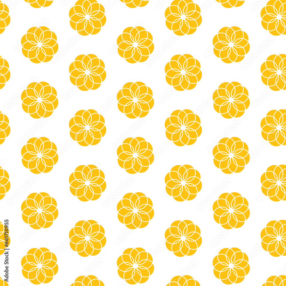 Digital png illustration of yellow pattern of repeated flowers on ...