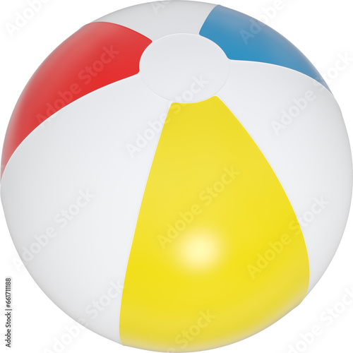 Digital png photo of beach ball on transparent background