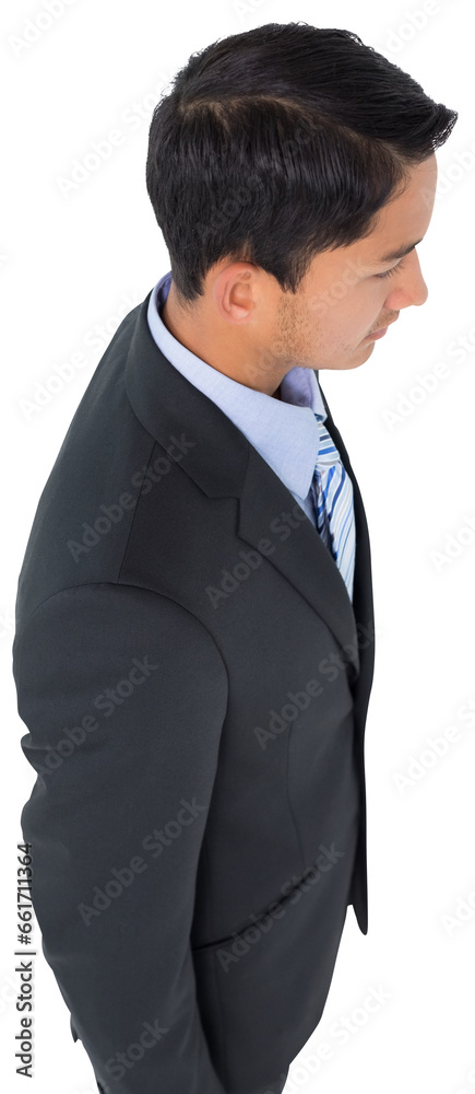 Digital png photo of biracial businessman standing on transparent background Digital png photo of biracial businessman standing on transparent background