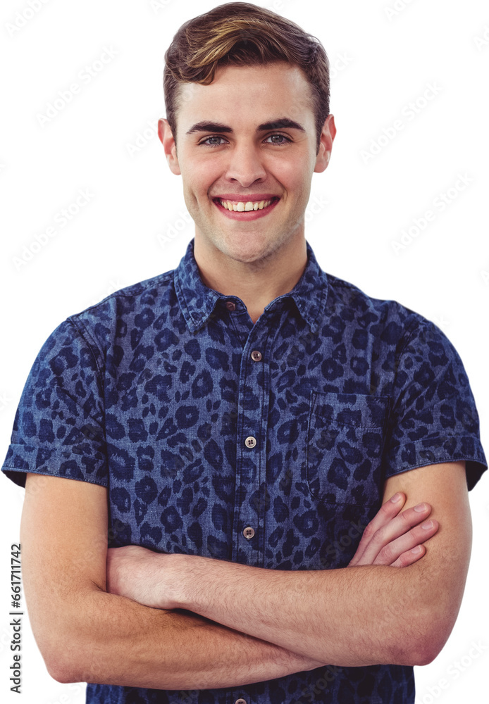 Digital png photo of happy caucasian man standing on transparent background Digital png photo of happy caucasian man standing on transparent background