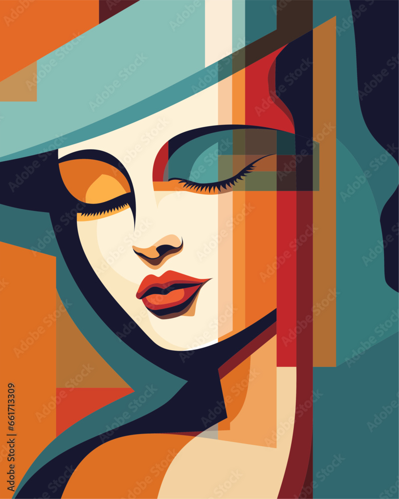 silhouette of a face of the person vector art illustration