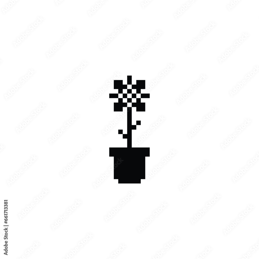 Obraz premium this is farm icon 1 bit style in pixel art with black color and white background ,this item good for presentations,stickers, icons, t shirt design,game asset,logo and your project.