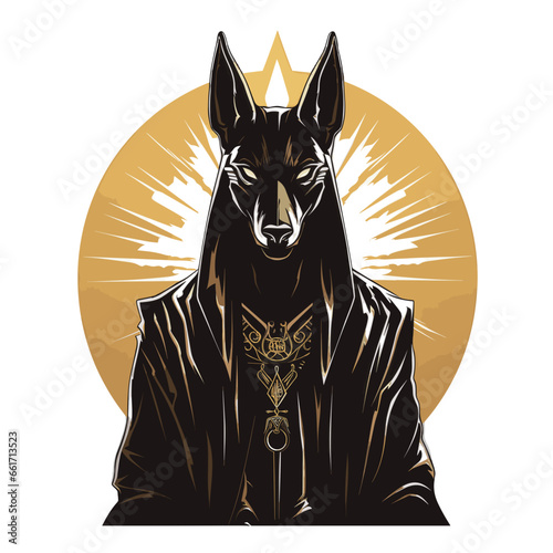 Anubis Porträt der ägyptischen Totengottheit Vektor