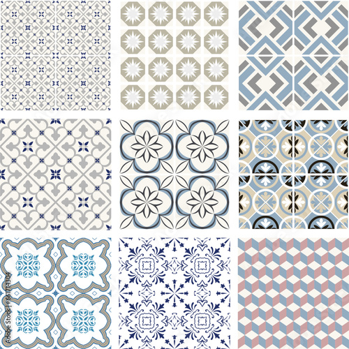 Intricate tile designs wallpaper seamless pattern designs